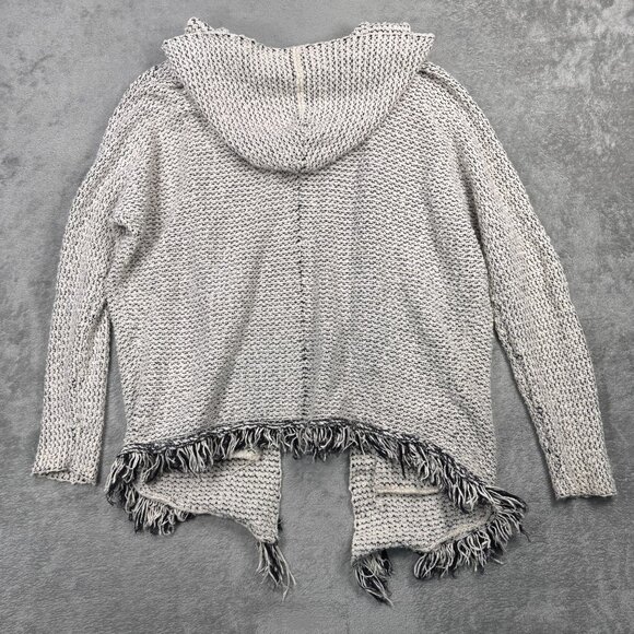 Free People Love Me Tender Cardigan Knit Open Front Slouchy Oversized Fringe Hem - Picture 5 of 8